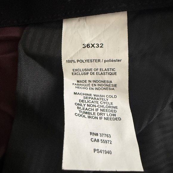 Perry Ellis Portfolio Very Slim Burgundy 36x32 - Picture 9 of 12